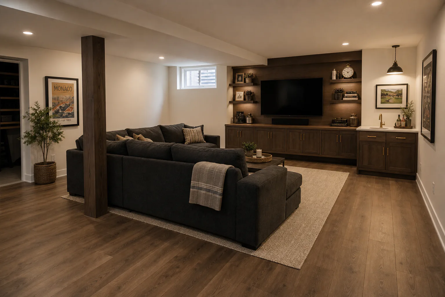 After: Basement Finishing project