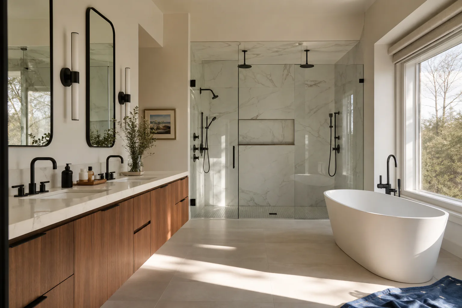 Custom bathroom remodel in Central Ohio by W&S Construction
