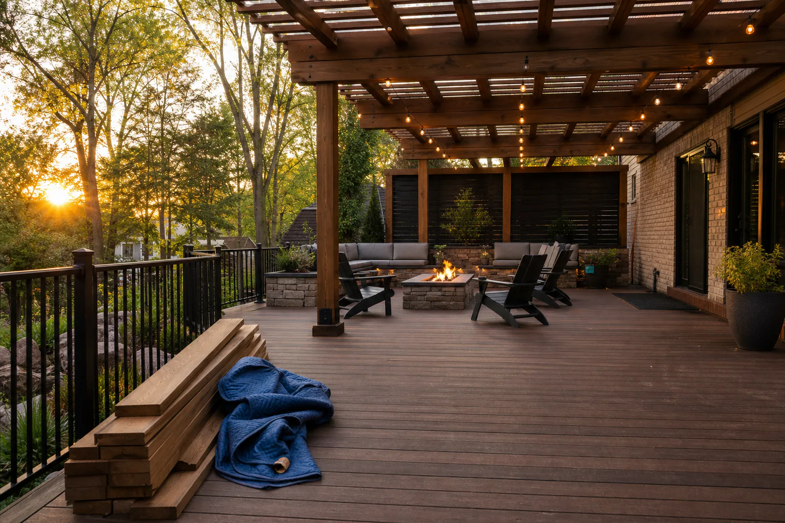 Custom deck and outdoor living space in Central Ohio by W&S Construction