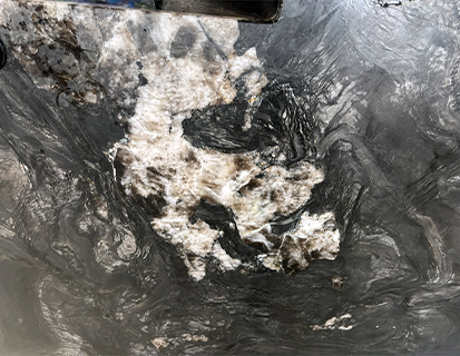 Marbled countertop surface detail in a Dublin, OH renovation project