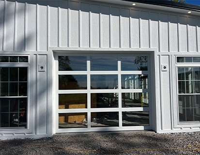 Garage door installation on custom structure in Marysville, OH
