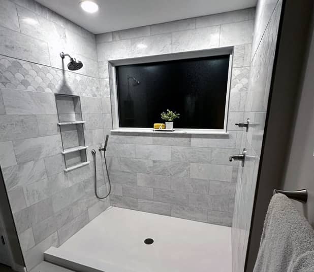 modern tile shower